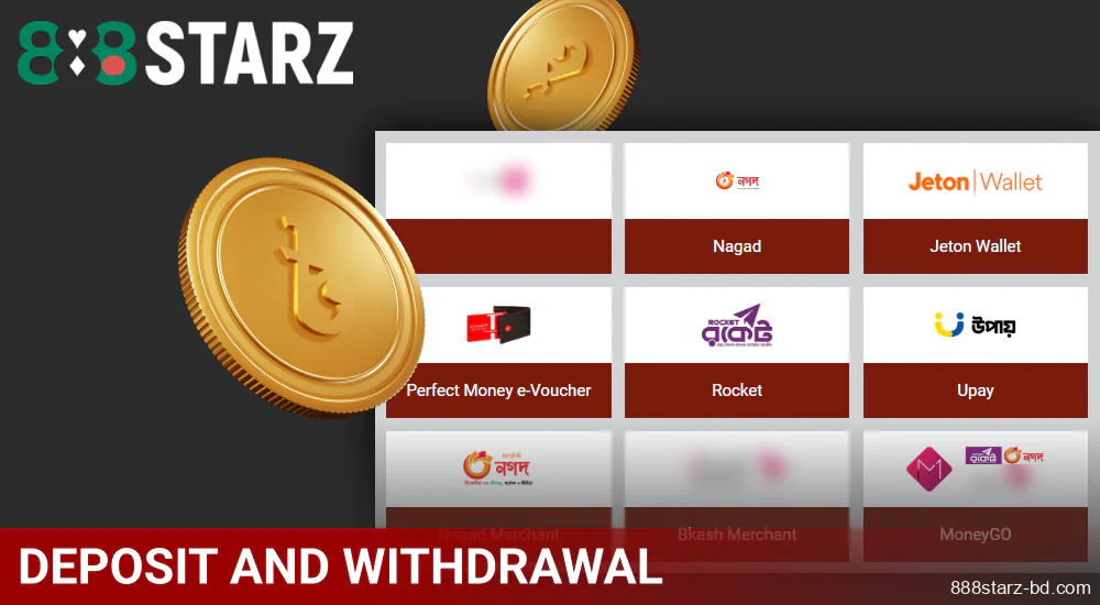 Payment methods at 888Starz BD